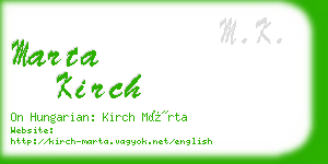 marta kirch business card